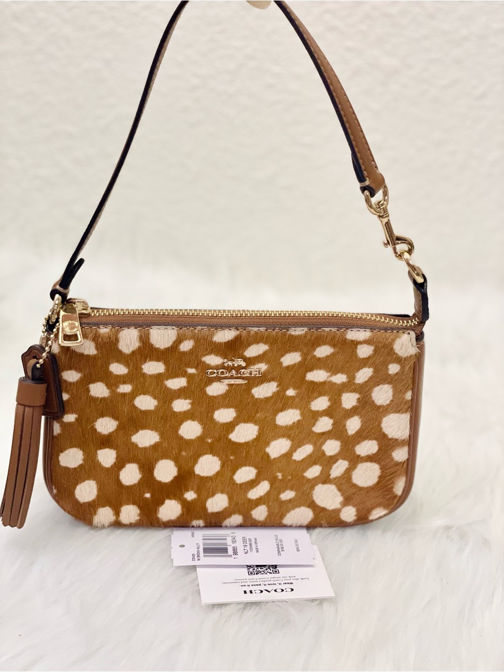 Coach Nolita 19 With Deer Print Shoulder Bag Wristlet in Brown Multi CDW35